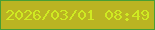 文字の大きさ：1、枠の色：479f34、背景の色：bab422、文字の色：cfea22 無料ブログパーツのブログ時計