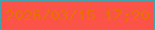 文字の大きさ：5、枠の色：47a1ad、背景の色：fc5349、文字の色：e77202 無料ブログパーツのブログ時計
