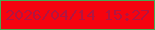 文字の大きさ：4、枠の色：47aa52、背景の色：f6030f、文字の色：b11541 無料ブログパーツのブログ時計