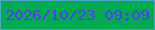 文字の大きさ：2、枠の色：47aabd、背景の色：01ab52、文字の色：563af4 無料ブログパーツのブログ時計