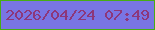 文字の大きさ：5、枠の色：47ad13、背景の色：7975e3、文字の色：8d377a 無料ブログパーツのブログ時計