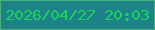 文字の大きさ：1、枠の色：47b07c、背景の色：1e8289、文字の色：1ad35c 無料ブログパーツのブログ時計
