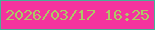 文字の大きさ：5、枠の色：47b097、背景の色：f4339e、文字の色：acca65 無料ブログパーツのブログ時計