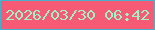 文字の大きさ：5、枠の色：47b1cd、背景の色：f65a74、文字の色：a0f2c7 無料ブログパーツのブログ時計