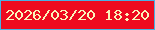 文字の大きさ：1、枠の色：47b1e3、背景の色：ed0b1f、文字の色：faf4ba 無料ブログパーツのブログ時計