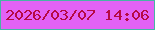 文字の大きさ：2、枠の色：47b5a4、背景の色：e362f5、文字の色：b60944 無料ブログパーツのブログ時計