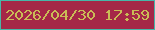 文字の大きさ：2、枠の色：47b6a8、背景の色：a52747、文字の色：c9bc56 無料ブログパーツのブログ時計