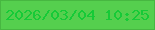 文字の大きさ：2、枠の色：47b741、背景の色：55cf4e、文字の色：16ca37 無料ブログパーツのブログ時計