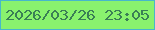 文字の大きさ：4、枠の色：47b7cb、背景の色：89f26e、文字の色：3a7f55 無料ブログパーツのブログ時計