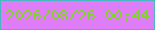 文字の大きさ：1、枠の色：47b8c2、背景の色：de7df7、文字の色：80d626 無料ブログパーツのブログ時計