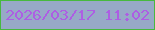 文字の大きさ：2、枠の色：47b93f、背景の色：97a9c7、文字の色：ad5ee3 無料ブログパーツのブログ時計