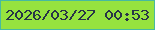 文字の大きさ：4、枠の色：47baa0、背景の色：96e33f、文字の色：283447 無料ブログパーツのブログ時計