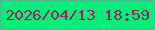文字の大きさ：3、枠の色：47bb91、背景の色：02f07a、文字の色：8d295c 無料ブログパーツのブログ時計