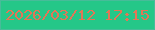 文字の大きさ：2、枠の色：47bc99、背景の色：25c788、文字の色：e27657 無料ブログパーツのブログ時計
