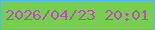 文字の大きさ：3、枠の色：47bdf4、背景の色：76cf4e、文字の色：c04eba 無料ブログパーツのブログ時計