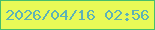 文字の大きさ：1、枠の色：47be6b、背景の色：e9fa57、文字の色：5eb2b6 無料ブログパーツのブログ時計