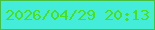 文字の大きさ：2、枠の色：47bf3f、背景の色：44edd9、文字の色：4be017 無料ブログパーツのブログ時計