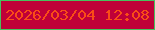 文字の大きさ：4、枠の色：47c05d、背景の色：bf0038、文字の色：f94d17 無料ブログパーツのブログ時計