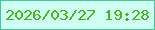 文字の大きさ：2、枠の色：47c592、背景の色：cefef4、文字の色：45b913 無料ブログパーツのブログ時計