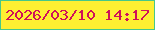 文字の大きさ：3、枠の色：47c789、背景の色：feef32、文字の色：cf1159 無料ブログパーツのブログ時計