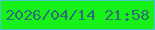文字の大きさ：5、枠の色：47c7c5、背景の色：16f217、文字の色：2f6e77 無料ブログパーツのブログ時計