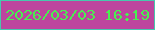 文字の大きさ：2、枠の色：47c8ad、背景の色：bd459e、文字の色：49f050 無料ブログパーツのブログ時計