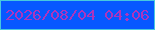 文字の大きさ：4、枠の色：47c9de、背景の色：0758ff、文字の色：ad35bd 無料ブログパーツのブログ時計