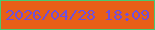 文字の大きさ：4、枠の色：47ca71、背景の色：e85f17、文字の色：704fda 無料ブログパーツのブログ時計