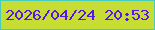 文字の大きさ：3、枠の色：47cbbf、背景の色：c8dd34、文字の色：5816e8 無料ブログパーツのブログ時計