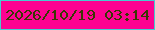 文字の大きさ：5、枠の色：47cbcf、背景の色：fd0291、文字の色：393803 無料ブログパーツのブログ時計
