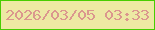 文字の大きさ：3、枠の色：47cd01、背景の色：ede9a4、文字の色：db978e 無料ブログパーツのブログ時計