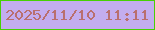 文字の大きさ：1、枠の色：47d004、背景の色：c3adef、文字の色：b96f6e 無料ブログパーツのブログ時計