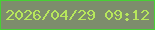 文字の大きさ：3、枠の色：47d035、背景の色：7d8d6c、文字の色：b7e75c 無料ブログパーツのブログ時計