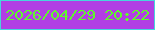 文字の大きさ：1、枠の色：47d5dc、背景の色：b13fe4、文字の色：5ff82d 無料ブログパーツのブログ時計