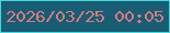 文字の大きさ：5、枠の色：47d6dc、背景の色：185d73、文字の色：d57b80 無料ブログパーツのブログ時計