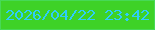 文字の大きさ：4、枠の色：47d957、背景の色：3ed227、文字の色：2ecdf9 無料ブログパーツのブログ時計