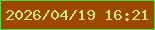 文字の大きさ：5、枠の色：47de3e、背景の色：9d4702、文字の色：c8ea75 無料ブログパーツのブログ時計