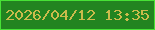 文字の大きさ：3、枠の色：47e236、背景の色：228420、文字の色：cabb4c 無料ブログパーツのブログ時計