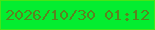 文字の大きさ：4、枠の色：47e417、背景の色：03ed30、文字の色：5a8320 無料ブログパーツのブログ時計