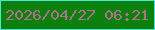 文字の大きさ：4、枠の色：47e6d9、背景の色：0c800d、文字の色：af728e 無料ブログパーツのブログ時計