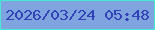 文字の大きさ：2、枠の色：47e8d4、背景の色：7fa4df、文字の色：3143b5 無料ブログパーツのブログ時計