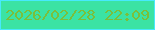文字の大きさ：4、枠の色：47e9fd、背景の色：3be3a4、文字の色：7abf3a 無料ブログパーツのブログ時計