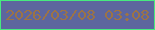文字の大きさ：4、枠の色：47ea7f、背景の色：5d669e、文字の色：9c7346 無料ブログパーツのブログ時計