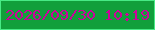 文字の大きさ：1、枠の色：47ea85、背景の色：119f3b、文字の色：cc039b 無料ブログパーツのブログ時計