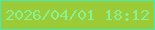 文字の大きさ：1、枠の色：47eab8、背景の色：9bcb37、文字の色：87f293 無料ブログパーツのブログ時計