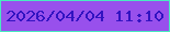 文字の大きさ：3、枠の色：47eac1、背景の色：9850ec、文字の色：3213c1 無料ブログパーツのブログ時計
