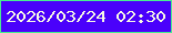 文字の大きさ：1、枠の色：47ed91、背景の色：4a01fb、文字の色：f7fae3 無料ブログパーツのブログ時計