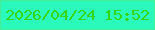 文字の大きさ：1、枠の色：47ed94、背景の色：2bf9bb、文字の色：33d712 無料ブログパーツのブログ時計