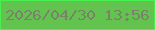 文字の大きさ：1、枠の色：47ef4f、背景の色：62c34e、文字の色：7b826c 無料ブログパーツのブログ時計