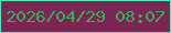 文字の大きさ：5、枠の色：47efb6、背景の色：7c2552、文字の色：35ac5f 無料ブログパーツのブログ時計